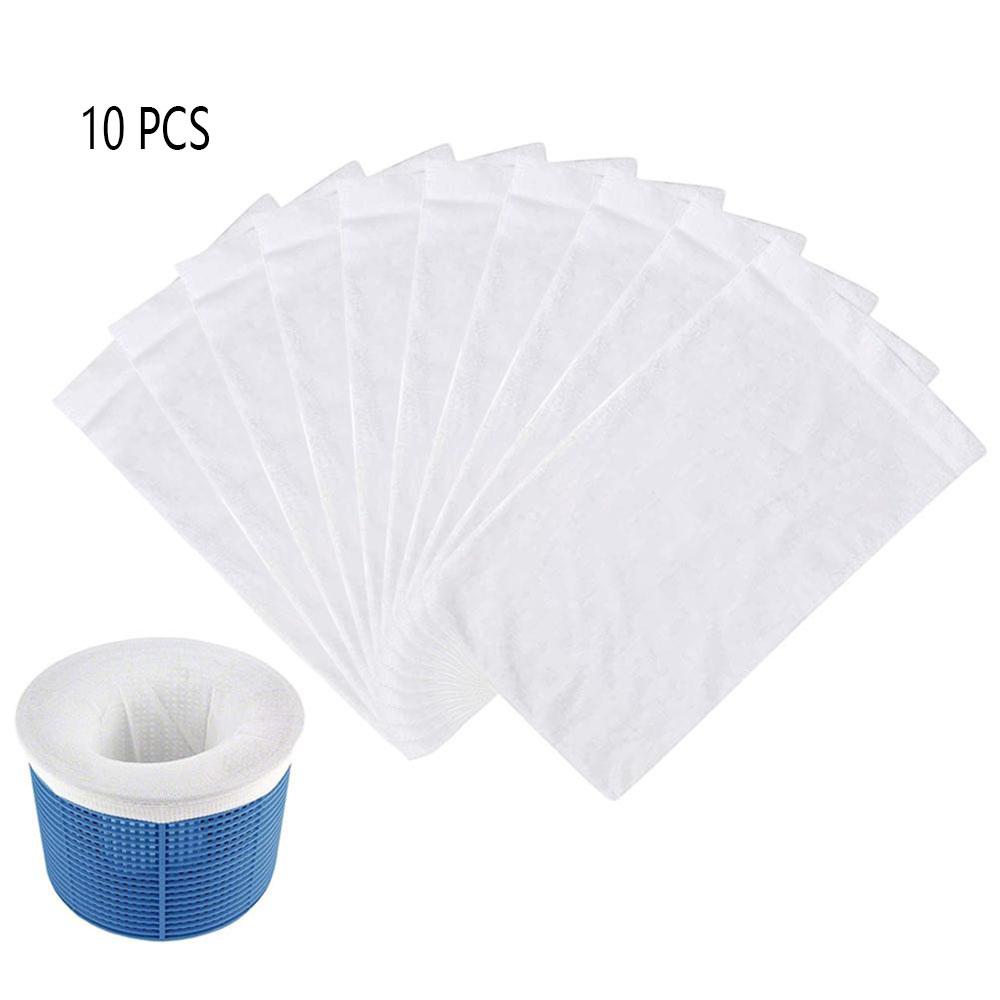 Pool Skimmer Socks Replacement Savers Elastic Swimming Pool Filter Socks White10Pcs