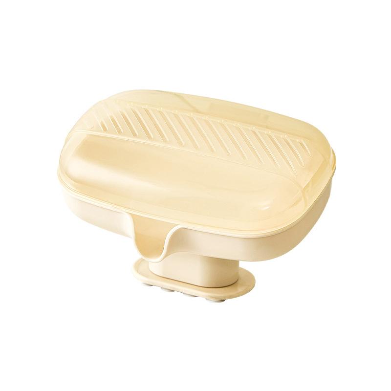 Creative Sucker Soap Dish Holder With Lid Self-Draining Soap Tray Case Portable Soap Container Box For Bathroom Accessories