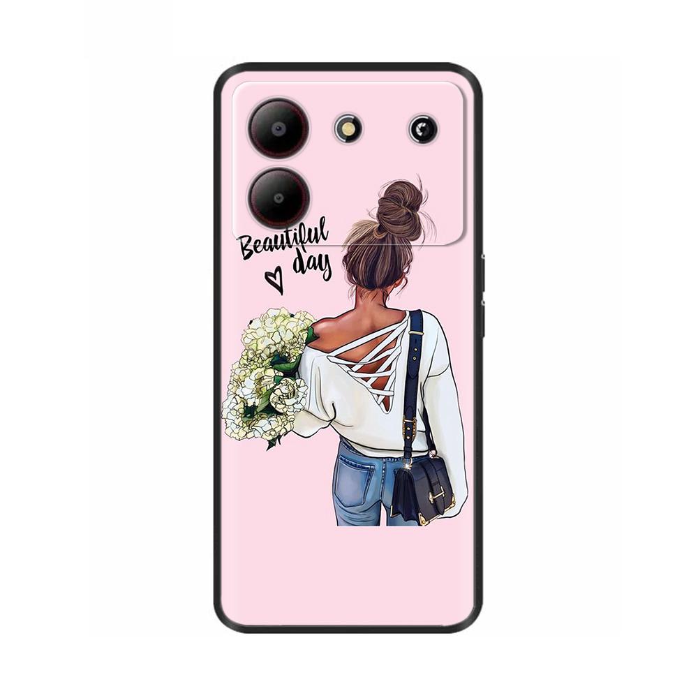 Cover For ZTE Blade A54 4G Case Silicone Painted Soft Protective Black Coque For ZTE Blade A34 BladeA54 Cartoon TPU BladeA34 Bag