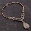 Dinosaur Bone Gemstone Necklace Copper Wire Wrapped Necklace Copper Jewelry Moonstone Necklace Anniversary Gift Handmade Wire Wrap Jewelry