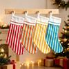 Color-Block Design Hanging Gift Bag Striped Xmas Candy Bag Festive Stocking  Indoor Decoration