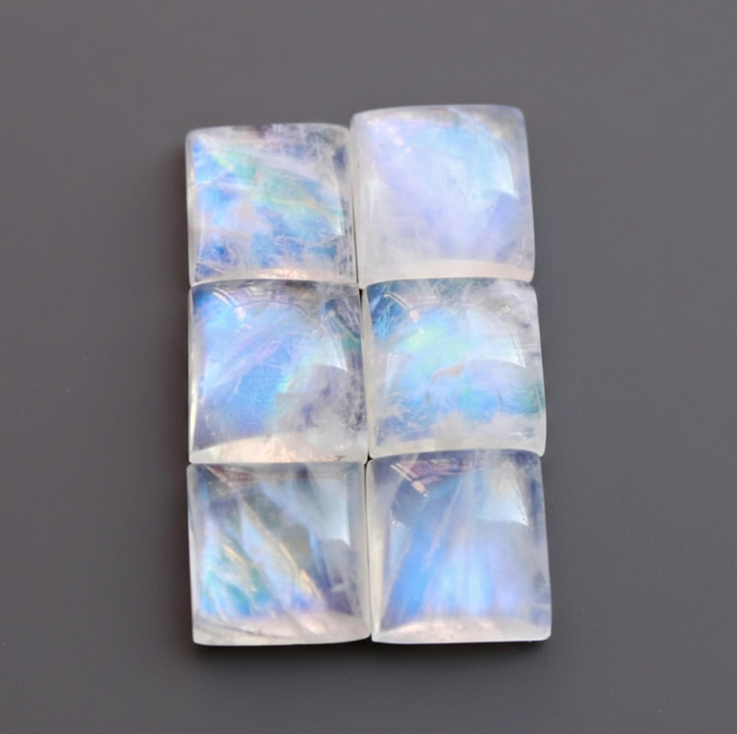 Набор квадратных кабошонов из радужного лунного камня, кабошоны лунного камня с синим отливом, кабошоны из натурального драгоценного камня, материалы для изготовления украшений 5mm белый