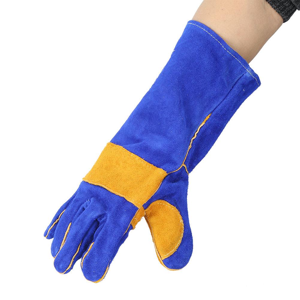 Hochtemperaturbeständige Rindsleder-Schweißarbeitshandschuhe für Gartenarbeit, Wartung, Lager