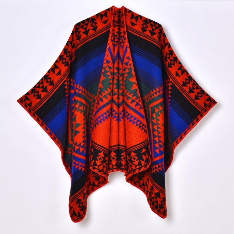 

Женский шарф-шаль на четыре сезона, геометрический, из имитации кашемира, для путешествий по Юньнани, фото, теплый, с разрезом, накидка 130x150cm