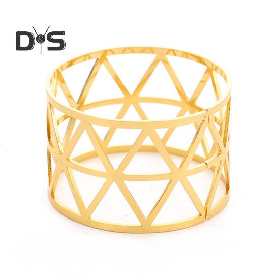 

Кольцо для салфеток с выемкой в виде ромба, украшение стола, многоразовые держатели для салфеток, деревенские свадебные вечеринки, праздничные обеденные акценты, держатели для салфеток золотистый