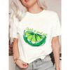 Oversized T Shirt Black Lime Slice With Suck It And See Text Casual Wear For Women Summer Street Style Fashion Top