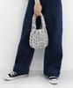Acho Velvet Knitted Pompon Tote Bag_Gray