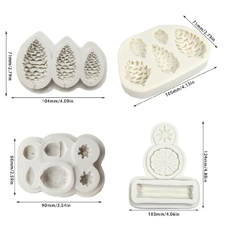 Easy Demold Spices and Nut Silicone Molds for Baking Enthusiasts and DIY Designers with Winter Spices Designs