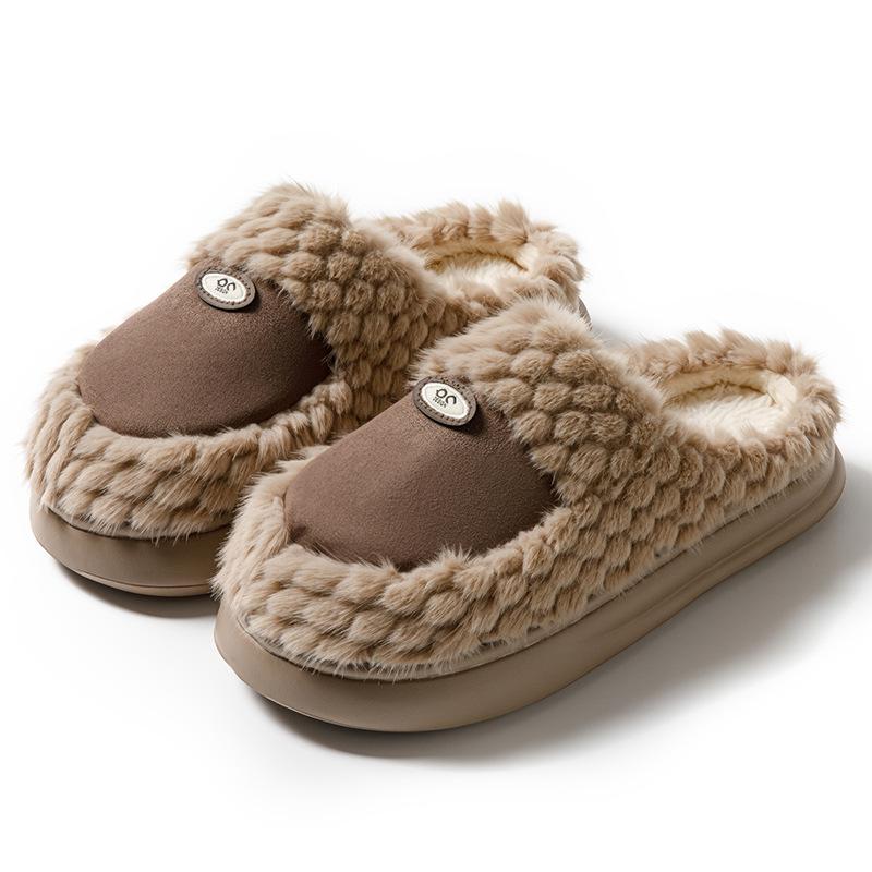 Plush Non-Slip Cotton Slippers for Men & Women - Cozy, Thick-Soled, Perfect for Indoor & Outdoor Use In Fall & Winter