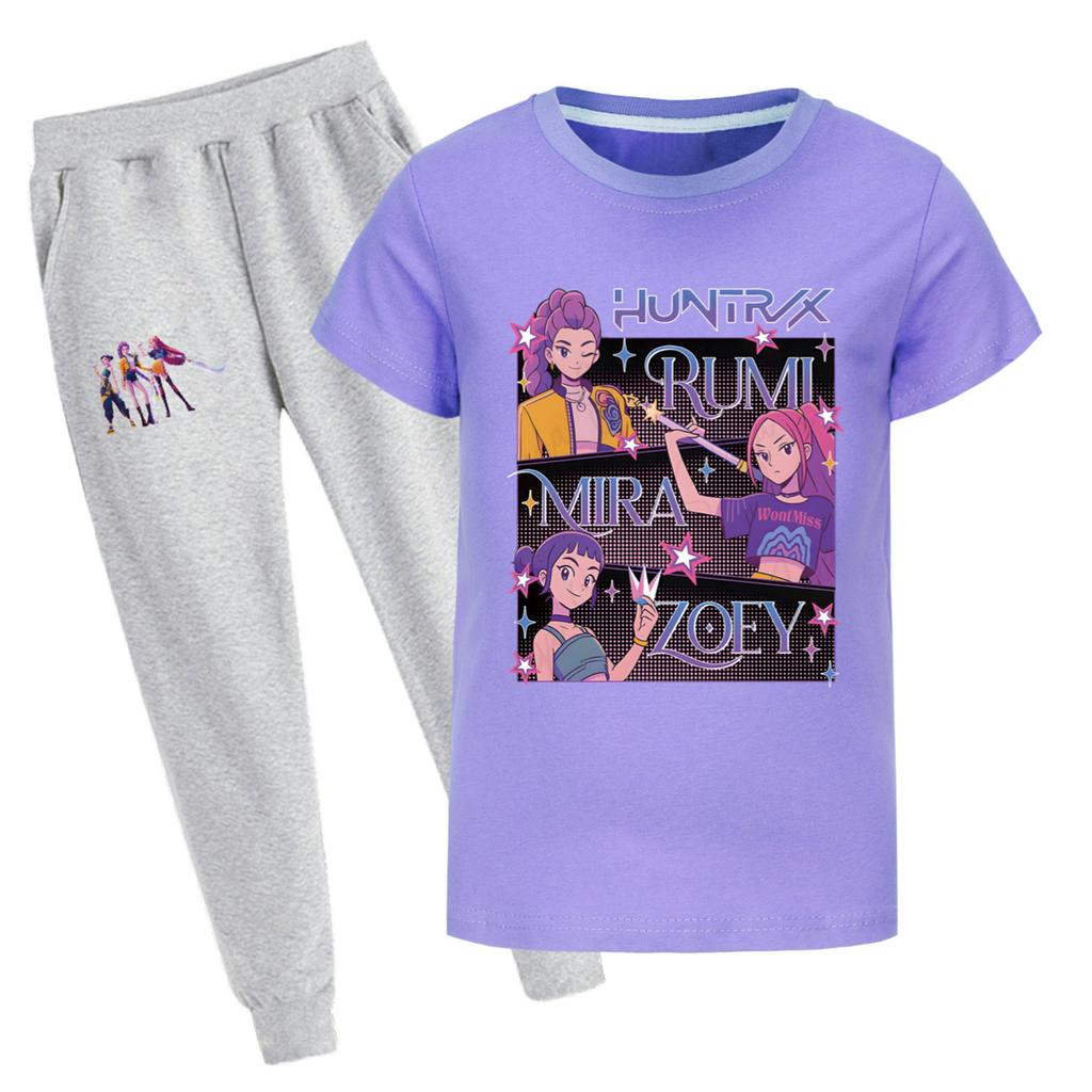 Children's Summer Sports T-shirt And Pants Two-piece Sportswear Set Short-sleeved Printed Clothing Suit