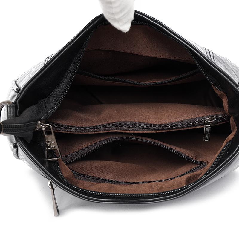 Multi Functional Casual Crossbody Bag PU Soft Leather Retro Crossbody Bag Women's Shoulder Bag Simple Casual Bag