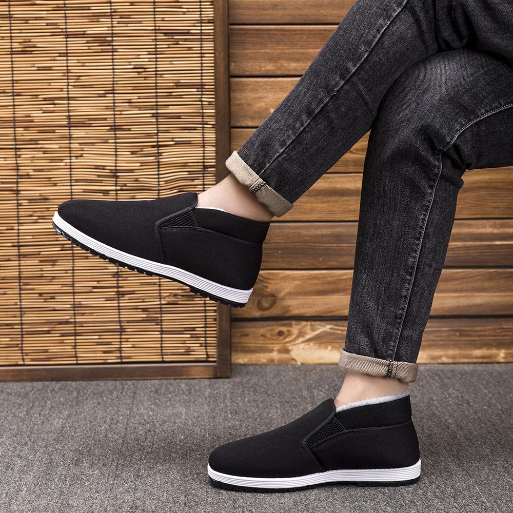 Winter High-top Fleece Thickened Military Single Cotton Shoes Practical Shoes for the Elderly and Warm Office Shoes Large Size