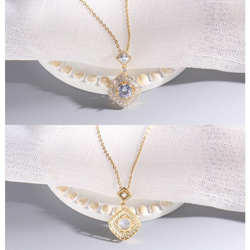 Vintage Green Purple Red Crystal Pendant Necklace Stainless Steel Geometric Choker Jewelry Party Gifts For Women Girls