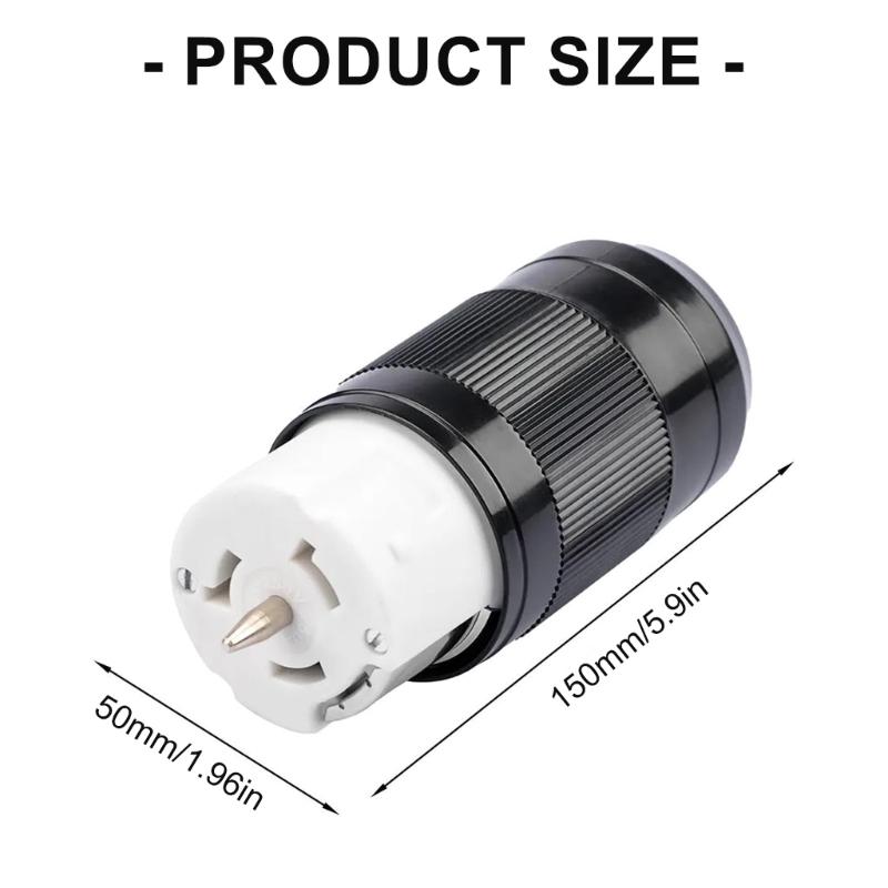 Industrial Heavy Duty 50A Generator Connector Twist Locking Female Power Cord Plug for Backup Power and Motorhomes Use