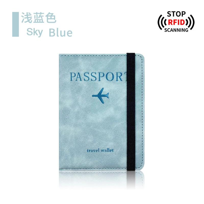 Rfid Blocking Protection Travel Passport Credit Holder Cover Case Business PU Leather Women Men Ticket Protective Accessories