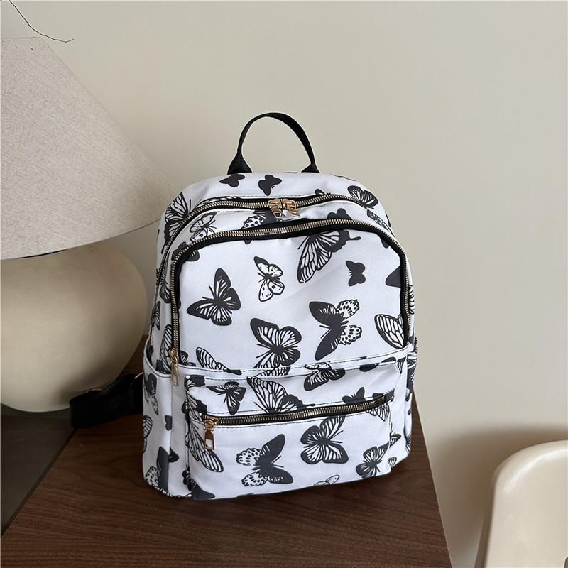 Butterfly Flower Cherry Print Casual Womens Backpack With Large Capacity For Daily Use