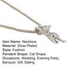 Women Silver Plated Lovely Jumping Cat Pendant Charm Princess Necklace Jewelry