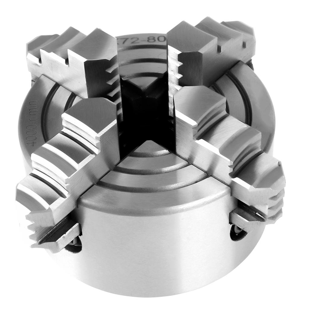 3inch K72-80 4-Jaw Independent & Reversible Jaw Metal Lathe Chuck Turning Machine Accessories