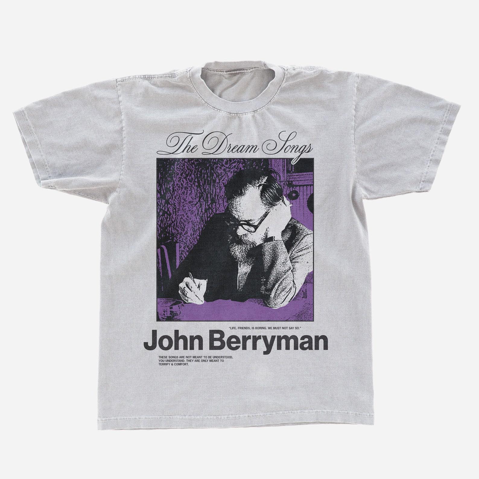 John Berryman vintage tee, The Dream Songs tshirt, poet graphic tee, Classic Tee Gildan 5000, streetwear American poetry S