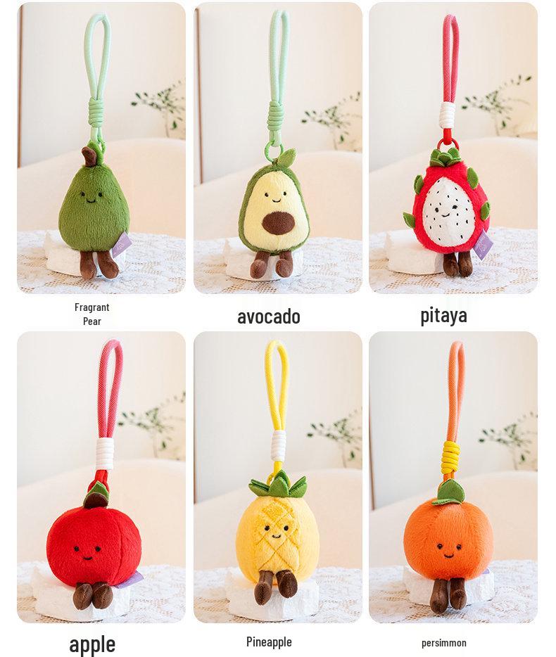 Fruit Plush Toys: Strawberry, Mangosteen, Watermelon, Pear - Tossable Figurines & Wedding Gift Dolls