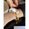 European and American Spring/Summer High-End Two-Tone Open-Ended Niche Design Bracelet for Women, Minimalist Style, Unique and Simple Wristband