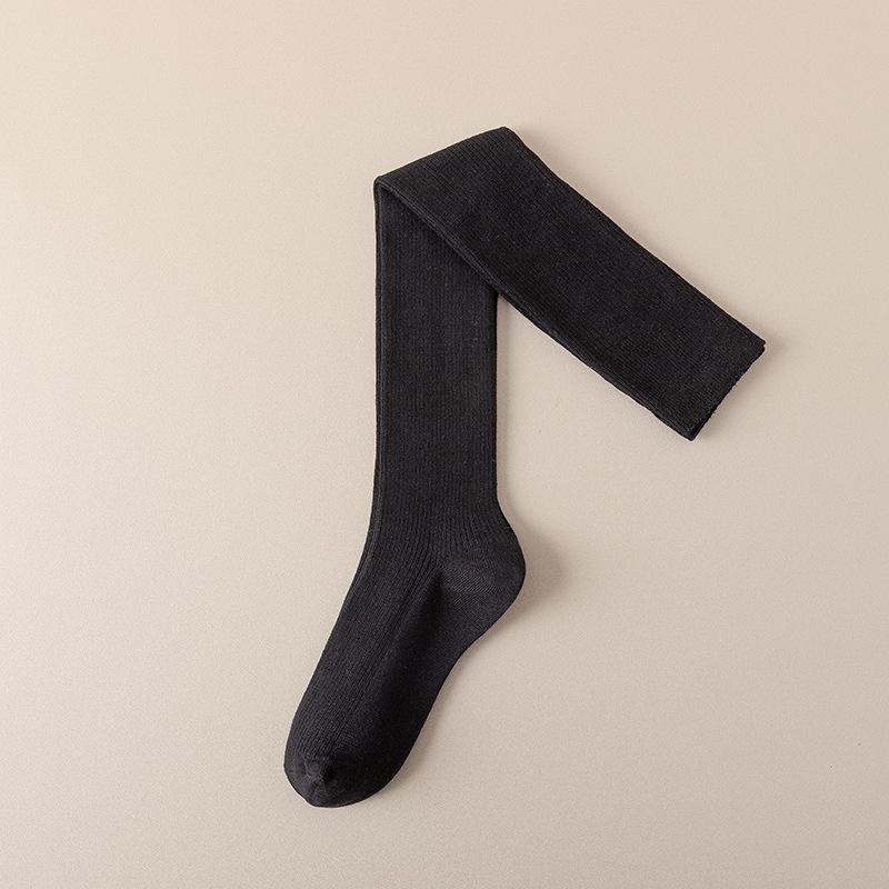 

Гольфы до колена для женщин на осень и зиму, однотонные хлопковые носки, защита коленей, компрессионное похудение ног, удлиняющие, противоскользящие чулки до бедра 1 pair чёрный