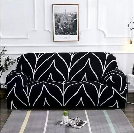 Four Seasons Milk Silk Elastic Sofa Cover - Single/Double Person, All-Inclusive Printed Design