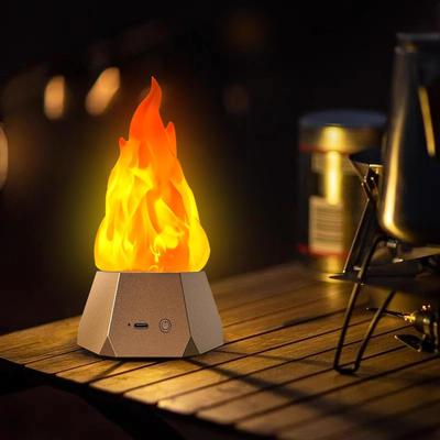 LED Fire Lights 3 Modes Flickering Indoor Rechargeable Fake Light Effect Lamp for Club Picnic