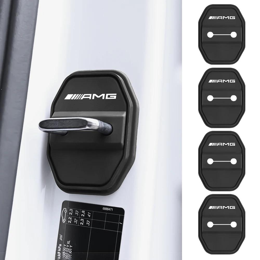 WSKHJ1 Hot 2026 New For Benz 4pcs Silicone Car Door Lock Buckle Protector Cover For Mercedes Benz AMG W204 W213 W205 W211 W176 W164 Cla