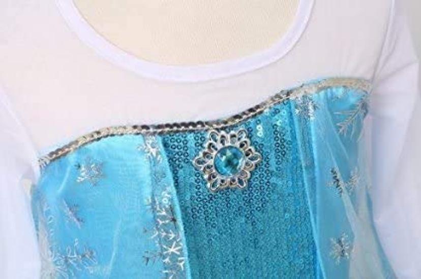 Princess Dress for Kids Cosplay Costume Luxury Set Blue Ribbon Heart Magic Original 120cm UT302A [CREDIBLE] 9-piece - (Princess Dress, Gloves, Tiara,