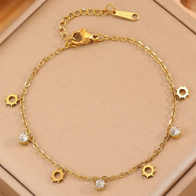 Korean Fashion Titanium Steel Diamond Inlaid Women's Luxury Bracelet