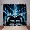 2pcs Gamepad Printed Window Curtain For Bedroom Office Kitchen Living Room  Study Grpmmet Top Window Treatment For Home Decor