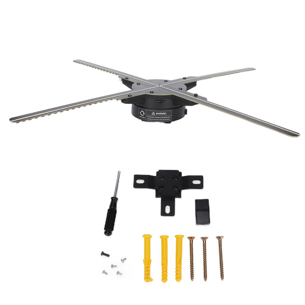 Z7H Ventilator Hologramă 3D 4 Pale Ventilator Holografic cu 576 Mărgele LED pentru Magazine Baruri Semn Publicitar