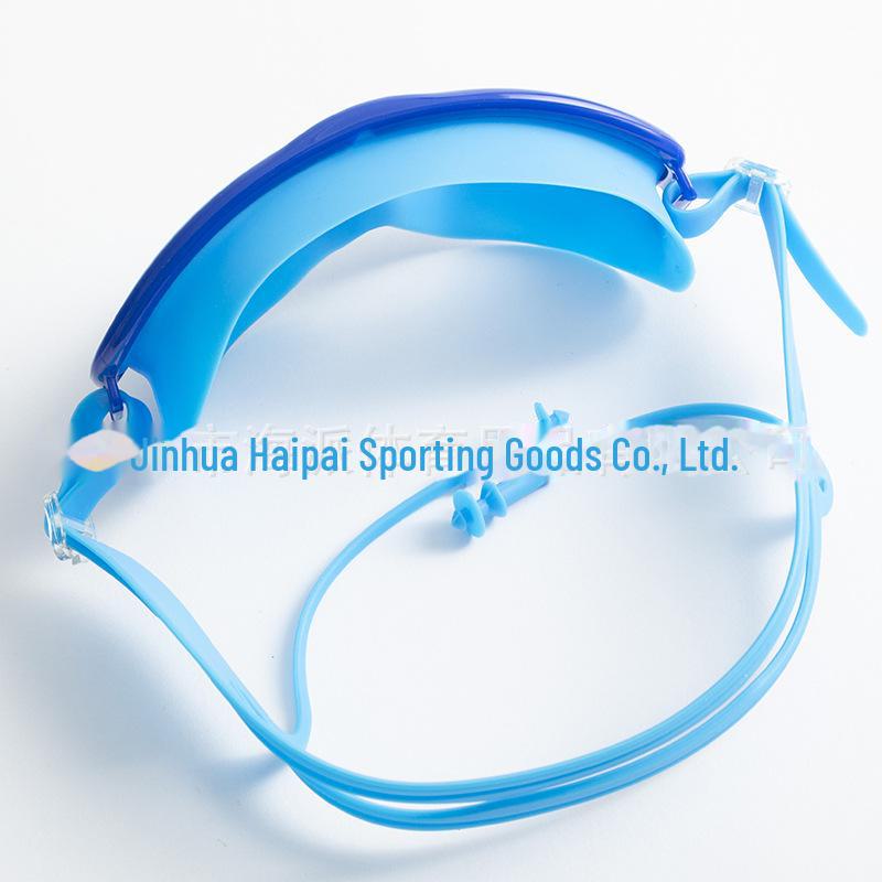 Children's Large Silicone Swimming Goggles - High-Definition, Waterproof, Anti-Fog, Ideal for Diving and Racing.