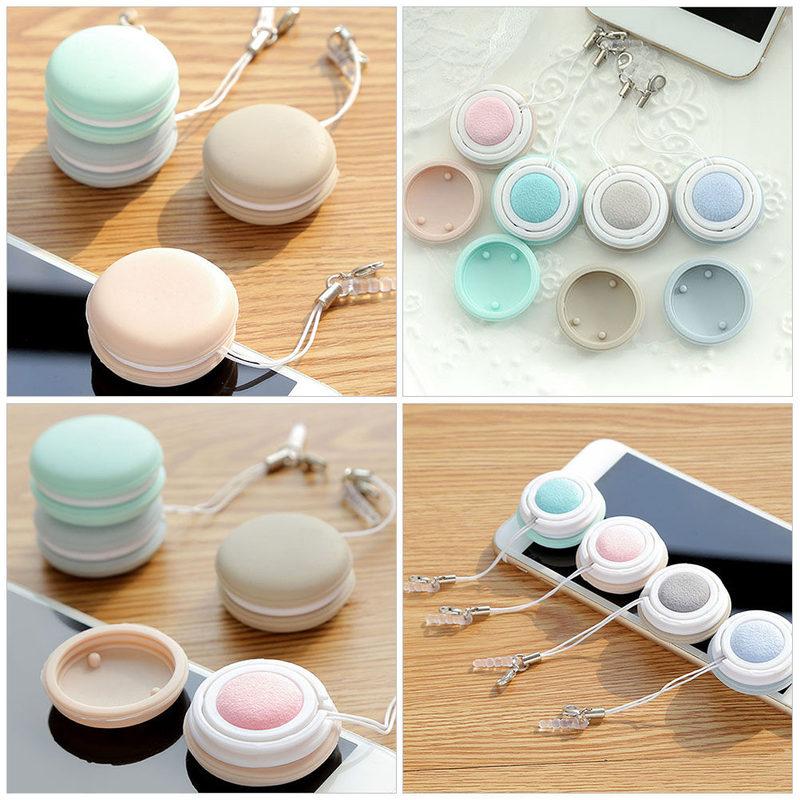2Pcs Screen Cleaner Macaron Shape Double Sided Microfiber Cloth Phone Glasses Lens Wiper Electronics Cleaning Tool Keychain