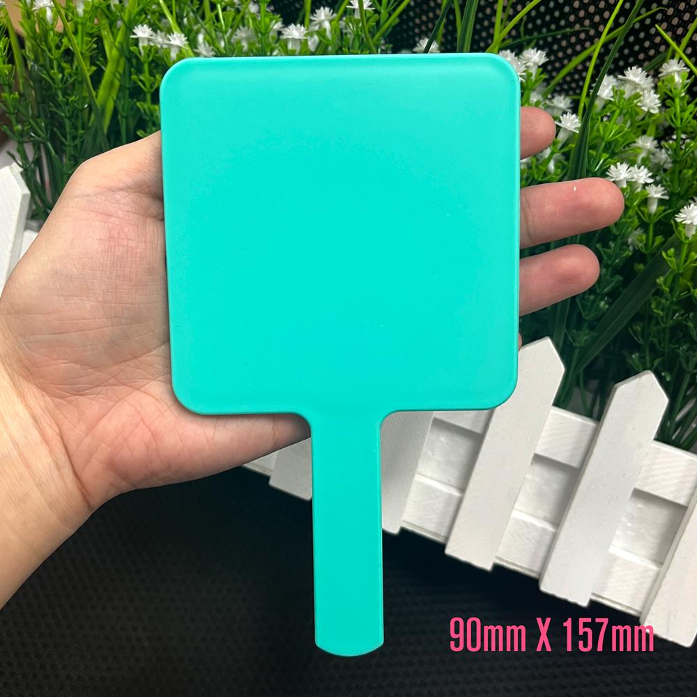 Low Moq Heart pink Shade Mirror for Makeup Custom logo Handle Makeup Colorful Cosmetic Mirror