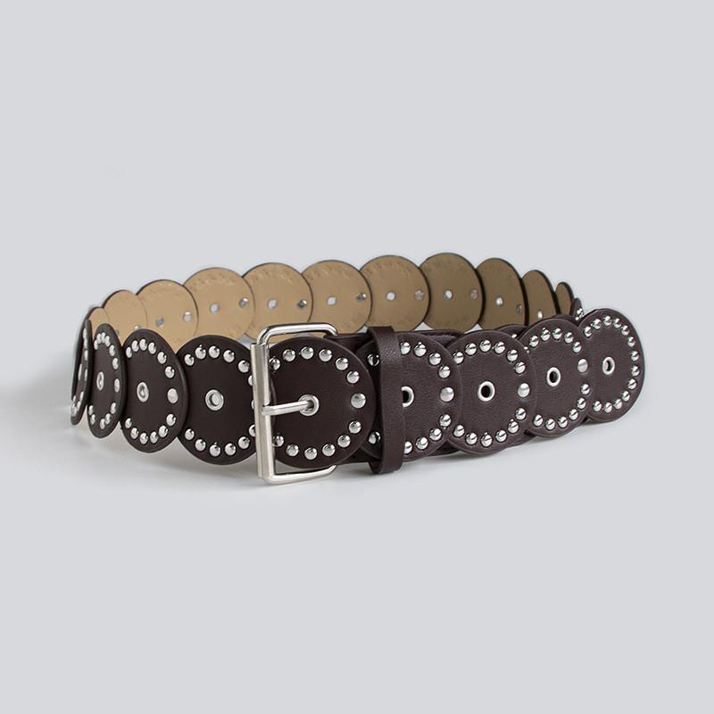 Retro Artful Faux Leather Belt With Irregular Pattern And Pin Closure For Ladies