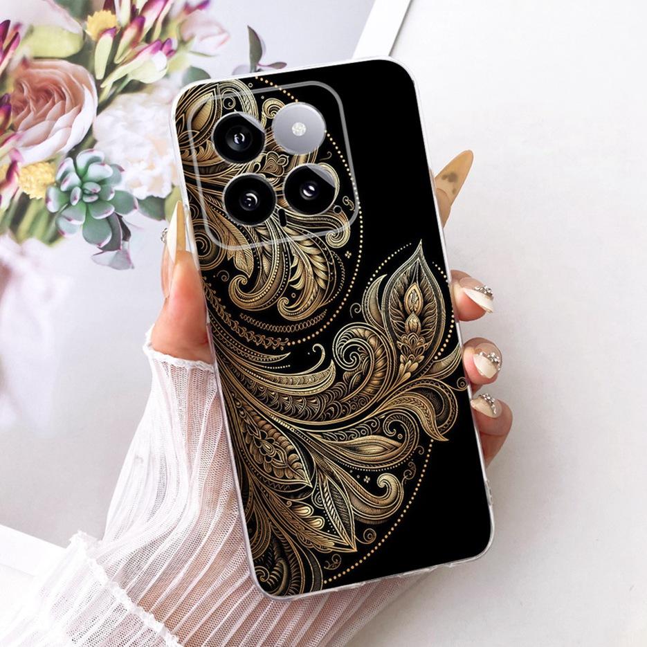 For Xiaomi Mi 14 Pro Case Cute Lion Fashion Painted Cover Soft Silicone Slim Phone Case For Xiaomi 14 Pro Mi14 Pro Fundas Bumper