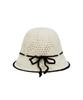 Bajal Heart Chain Crochet Ribbon Bucket Hat Black