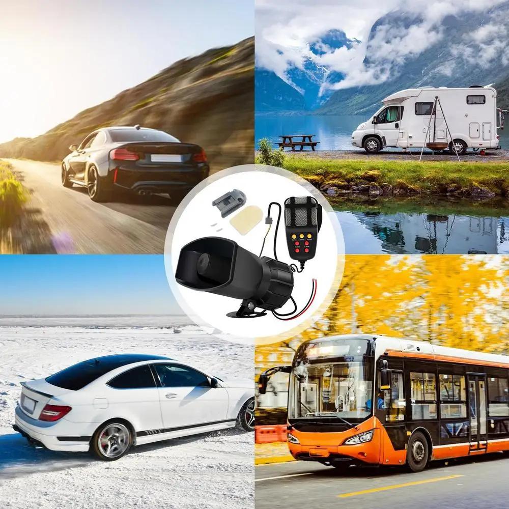 Car Horn Square Mouth 7 Tone 12V 100W Warning Loudspeaker Car Alarm Speaker