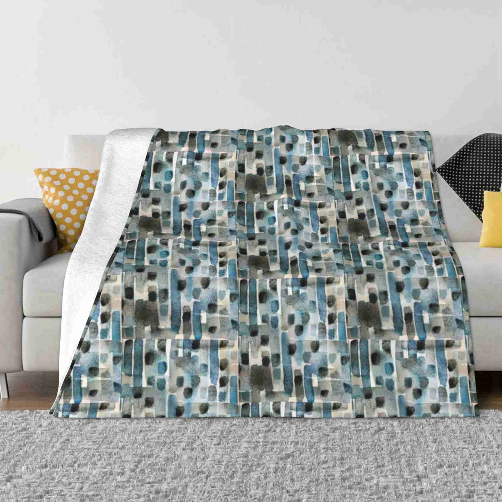 

Blue Spring No04 New Selling Custom Print Flannel Soft Blanket Watercolor Blue Spring Geometric Dance Jazz 30x40in