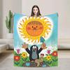 The Little Mole Super Warm Plush Throw Blanket for Sofa Bed Living Room  Soft Flannel Picnic Blanket
