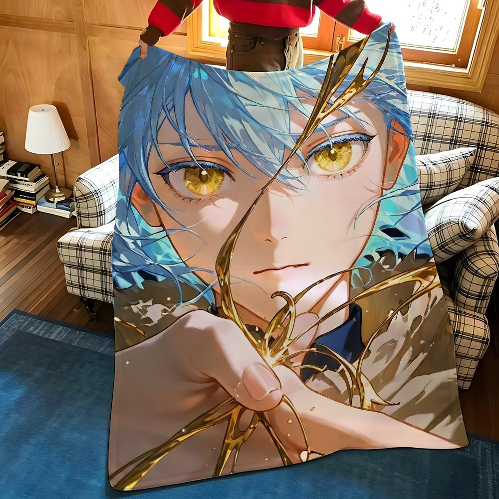 Anime T-Tensura Throw Flannel Blanket Suitable for Sofas Beds Offices Travel, Camping Chairs