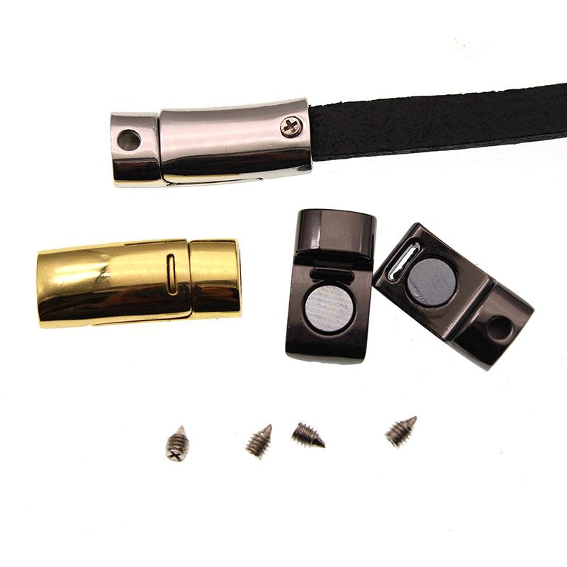 Magnetische Verschlüsse passen für 7x2mm Flaches Lederband Armbandverbinder für DIY Schmuckherstellung, Schnürsenkel Schnalle, Faule Schnürsenkel Schnalle