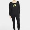 Nike Air Casual Loose Round Neck Pullover Sweatshirt Women Tops Black CU5427-011