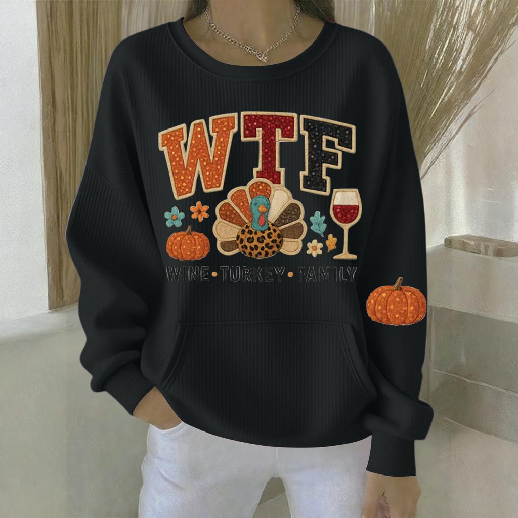 Women's Loose Comfortable Casual And Fashionable Round Neck Christmas Pattern Long Sleeved Sweatshirt