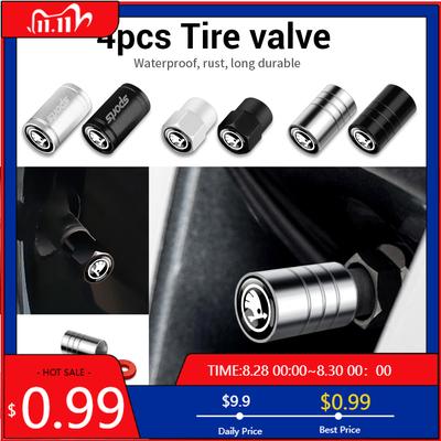 Car Sticker Car Wheel Tire Valve Cap Tyre Rim Stem Cover Moto Truck For Skoda Octavia Fabia Rapid Yeti Superb A5 A7 VRS VII Auto