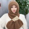 Two-tone Cross Scarf Hat [Khaki]
