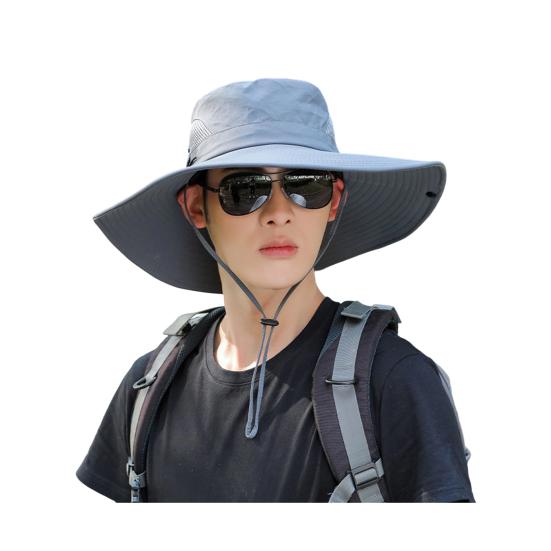 Adjustable Wide Brim Fisherman Hat Polyester Fiber 56 cm 1 Pc