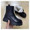 Coarse Heel Soft Leather Short Boots Women's British Style Retro Round Head Martin Boots Thick-soled Knight Thin Boots